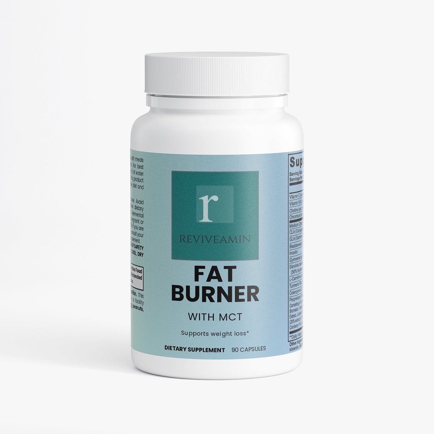 Fat Burner Capsules with MCT Metabolism & Weight Loss Support – With L-Carnitine, Choline, Chromium, Vitamins C & B6 – Energy & Fat Metabolism Booster for Men & Women
