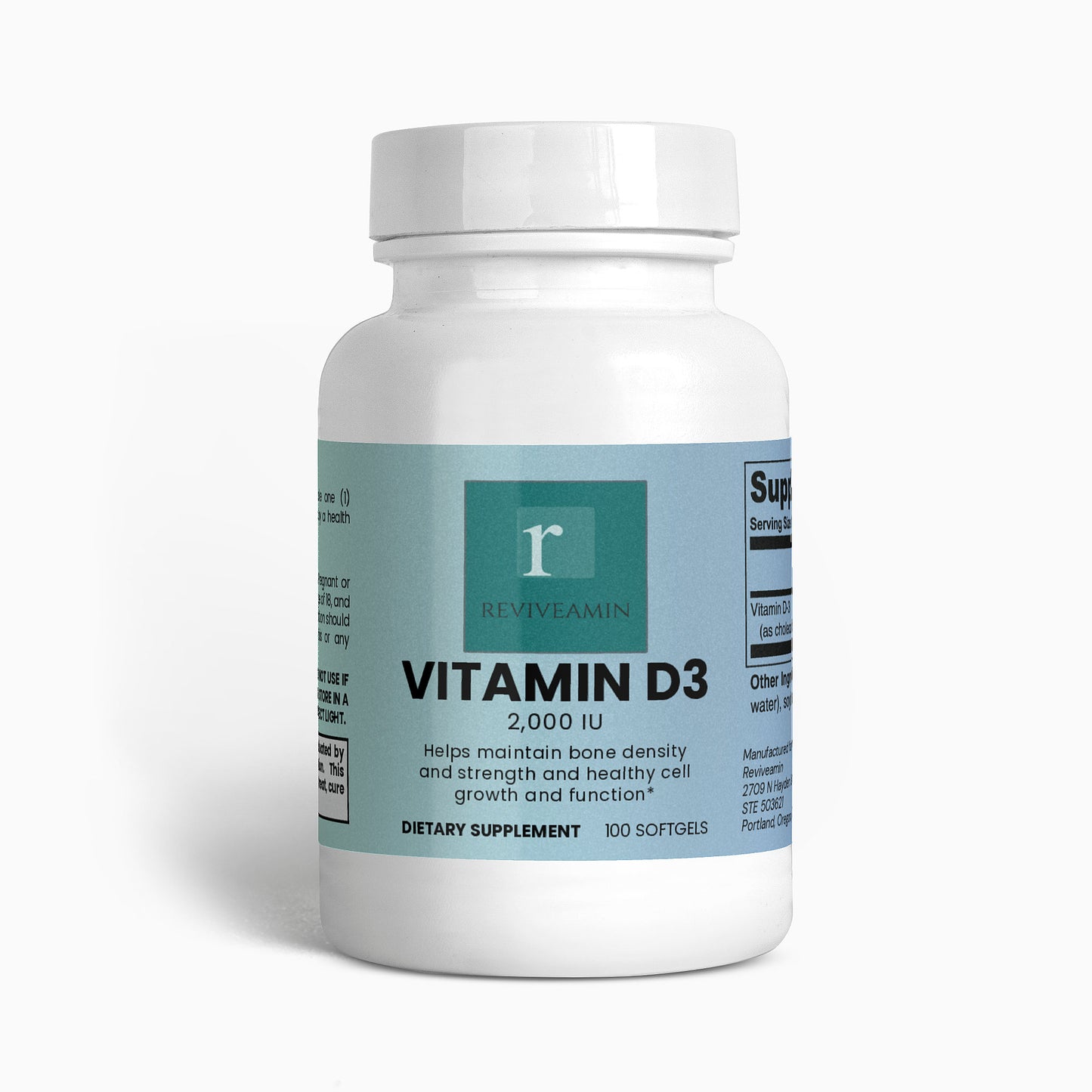 Vitamin D3 2,000 IU Supplement – Bone, Teeth, Muscle & Immune Support