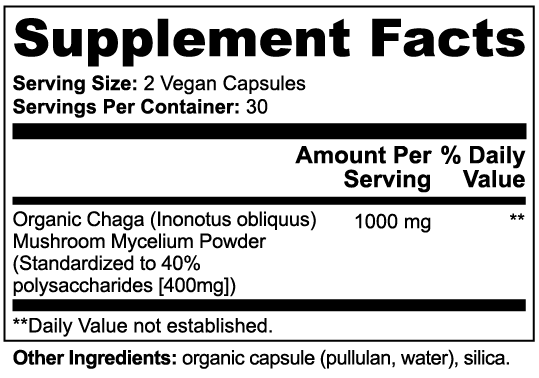Chaga Mushroom Capsules – Immune, Gut & Antioxidant Support