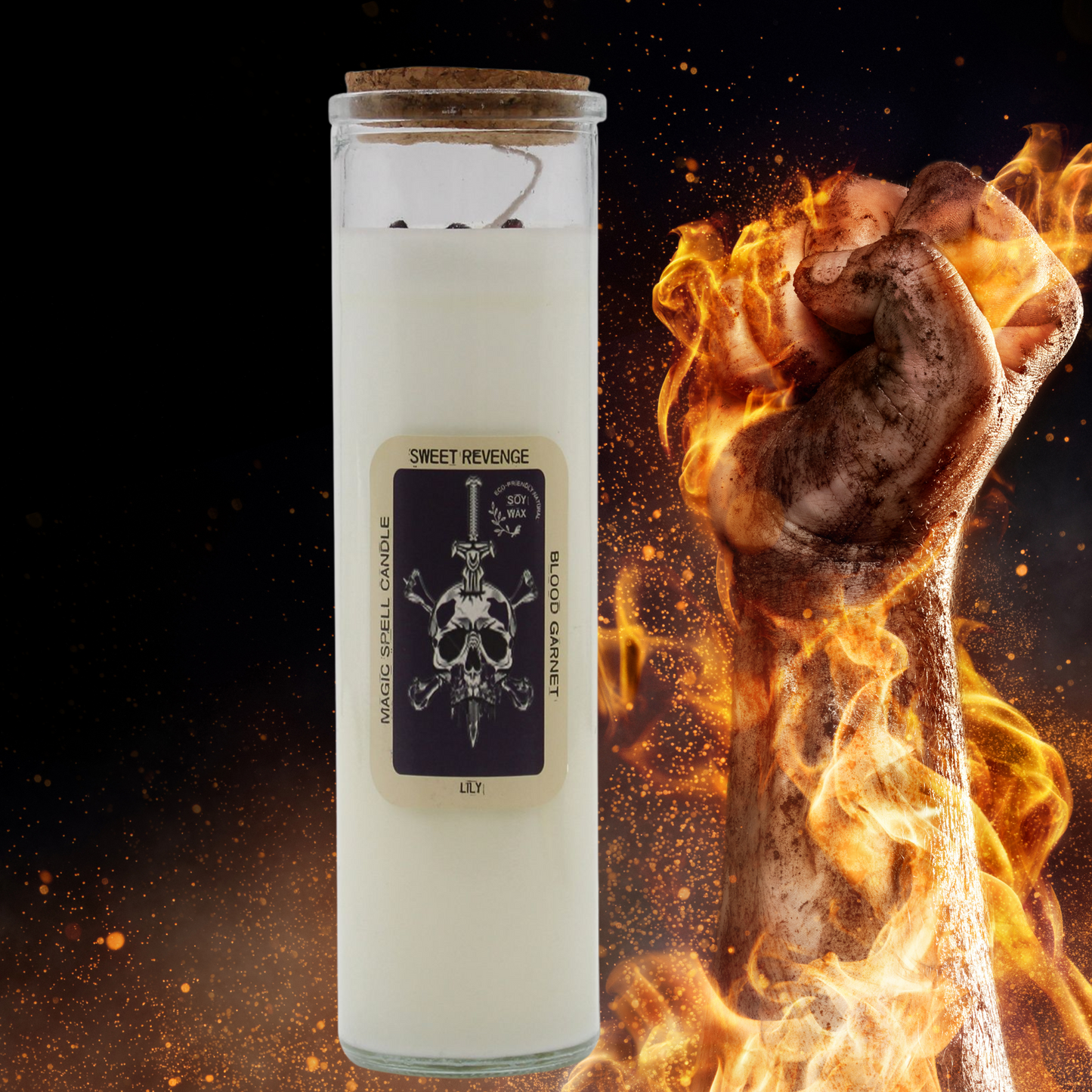 Magic Spell Candle – Revenge | Transform Energy, Release Anger & Reclaim Power (280g, 50hr Burn Time)