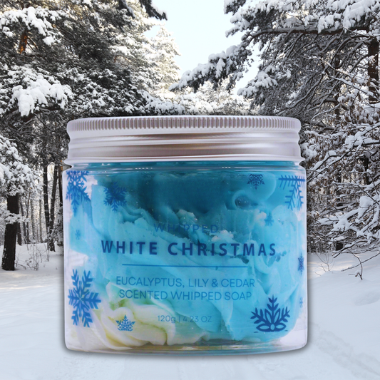 White Christmas Whipped Cream Soap 120g | Handmade Vegan Soap | Festive Winter Skincare Gift