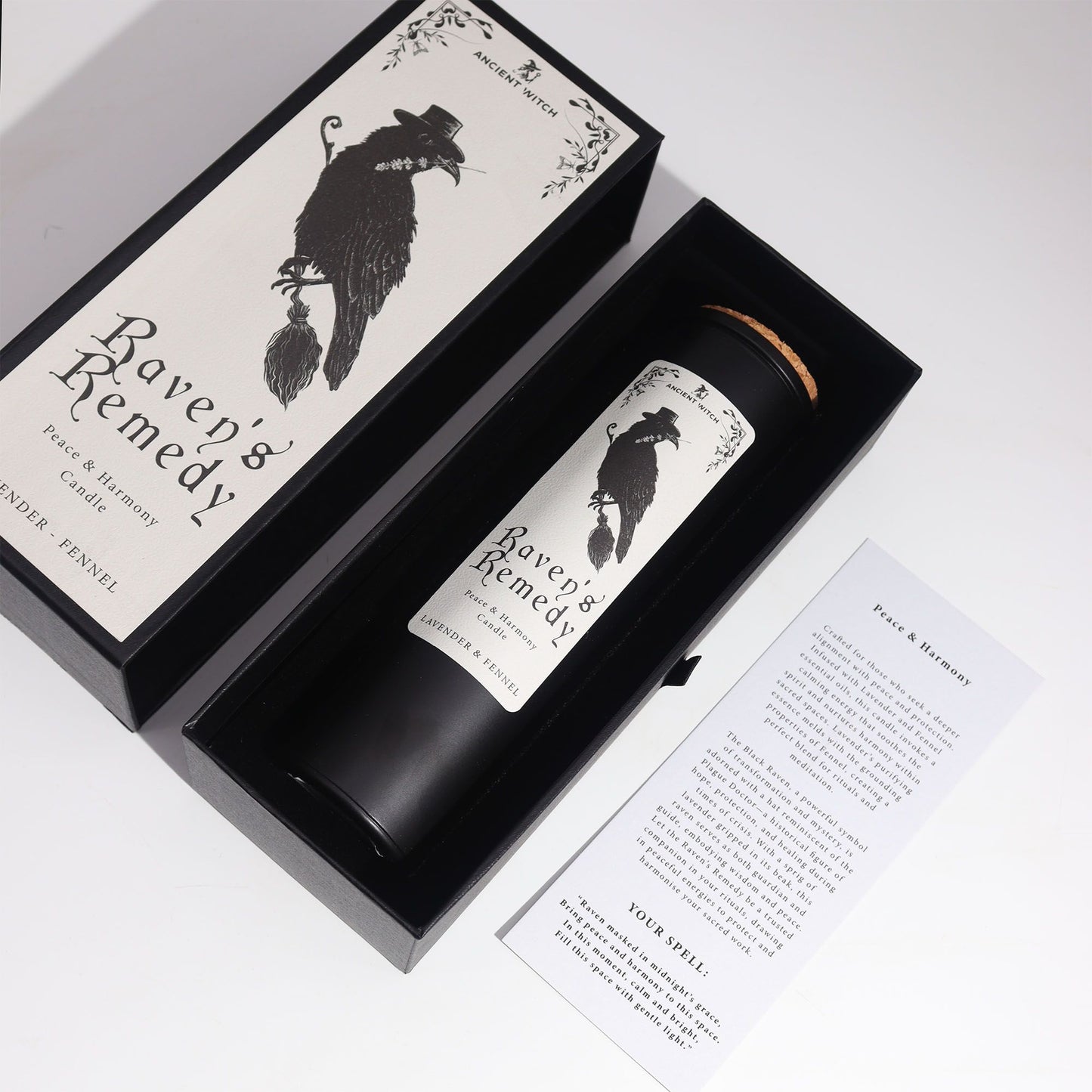 Ancient Witch Raven’s Remedy Candle – Peace & Harmony | Lavender & Fennel Ritual Candle