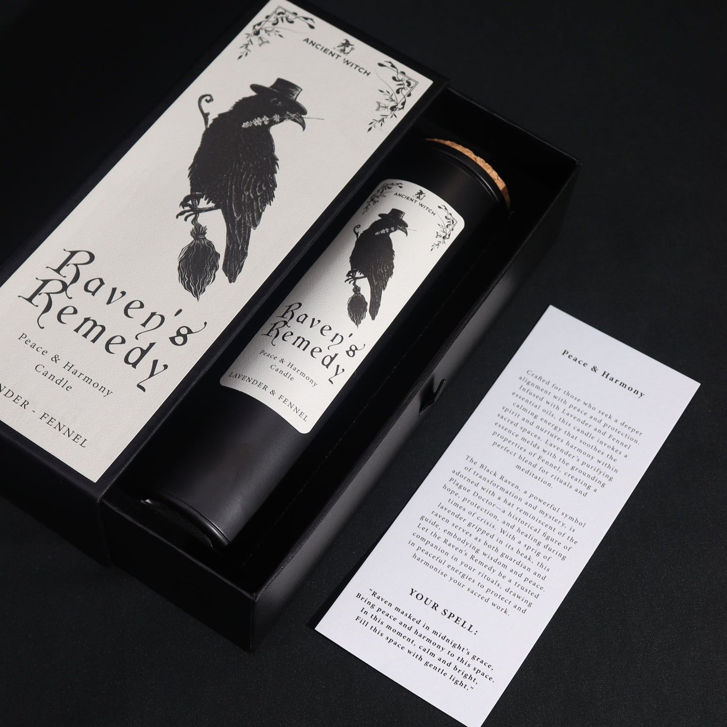 Ancient Witch Raven’s Remedy Candle – Peace & Harmony | Lavender & Fennel Ritual Candle