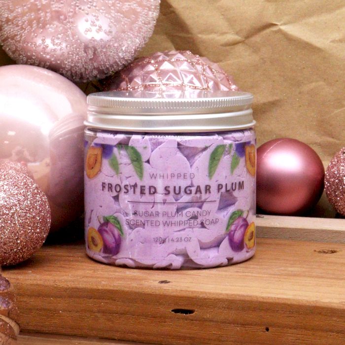 Frosted Sugar Plum Whipped Cream Soap 120g Handmade Vegan Soap | Festive Winter Skincare Treat