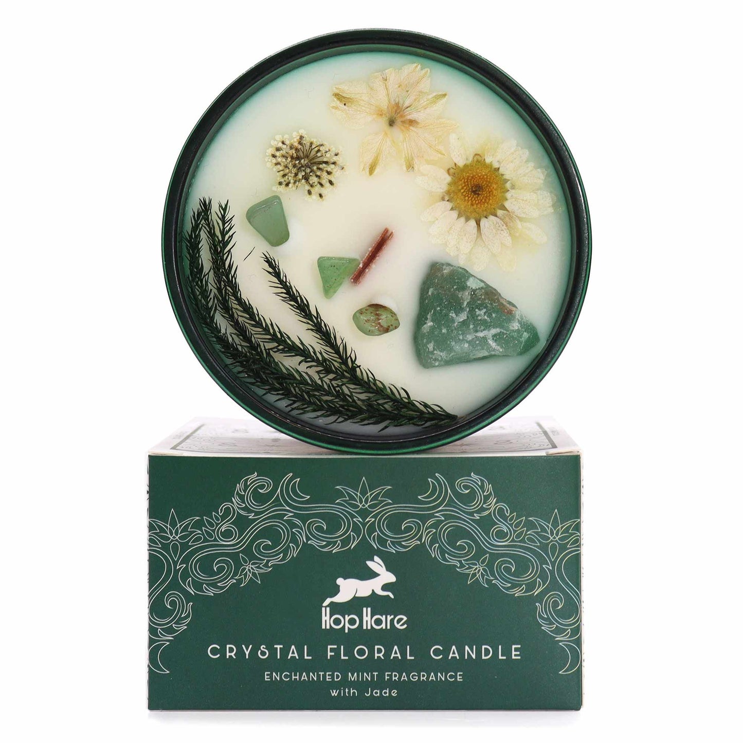 The Magician Crystal Magic Candle – Jade & Enchanted Mint | Calm, Clarity & Spiritual Balance (22hr Burn Time)