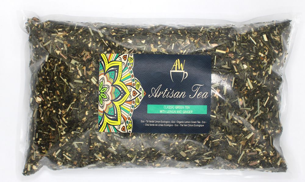 1Kg Pack BIO Classic Green Tea with Lemon and Ginger