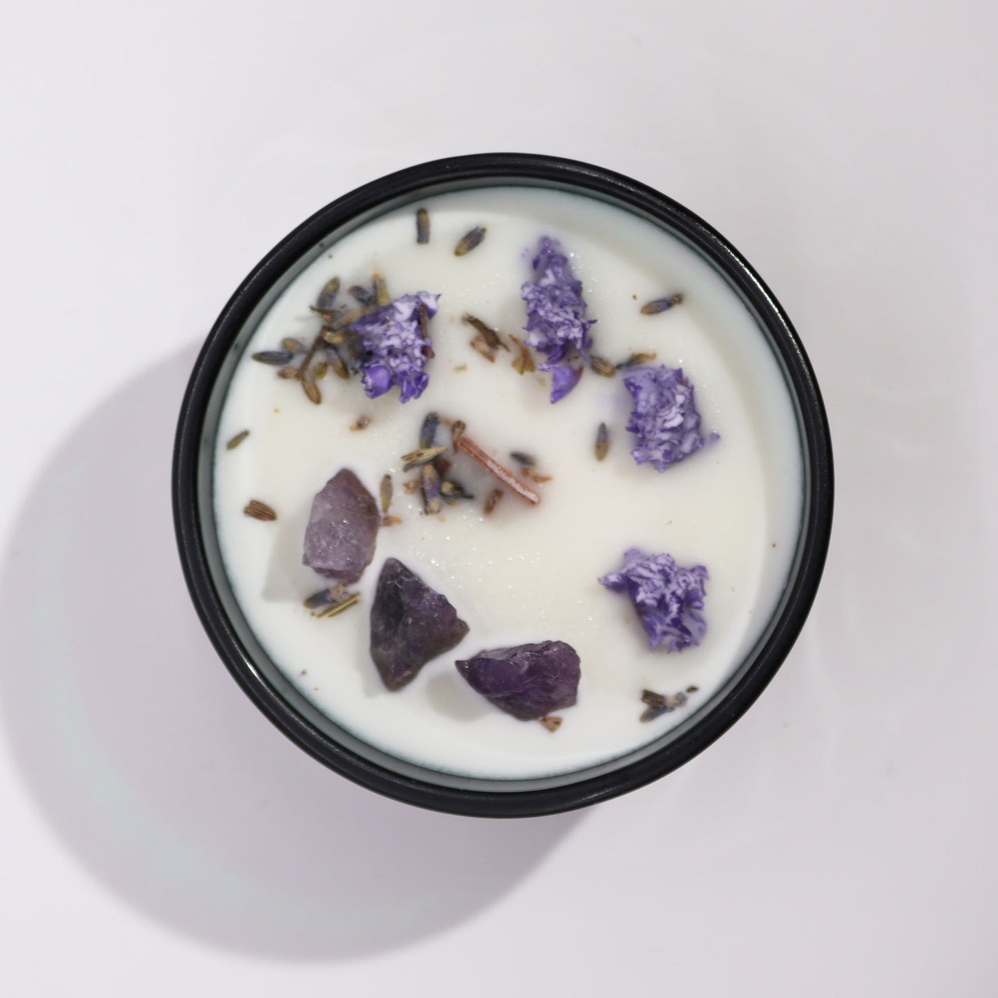 The Moon Crystal Magic Candle – Amethyst & Lavender Hills | Calm, Balance & Inner Peace (22hr Burn Time)