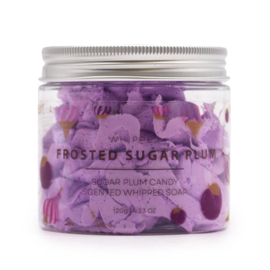 Frosted Sugar Plum Whipped Cream Soap 120g Handmade Vegan Soap | Festive Winter Skincare Treat
