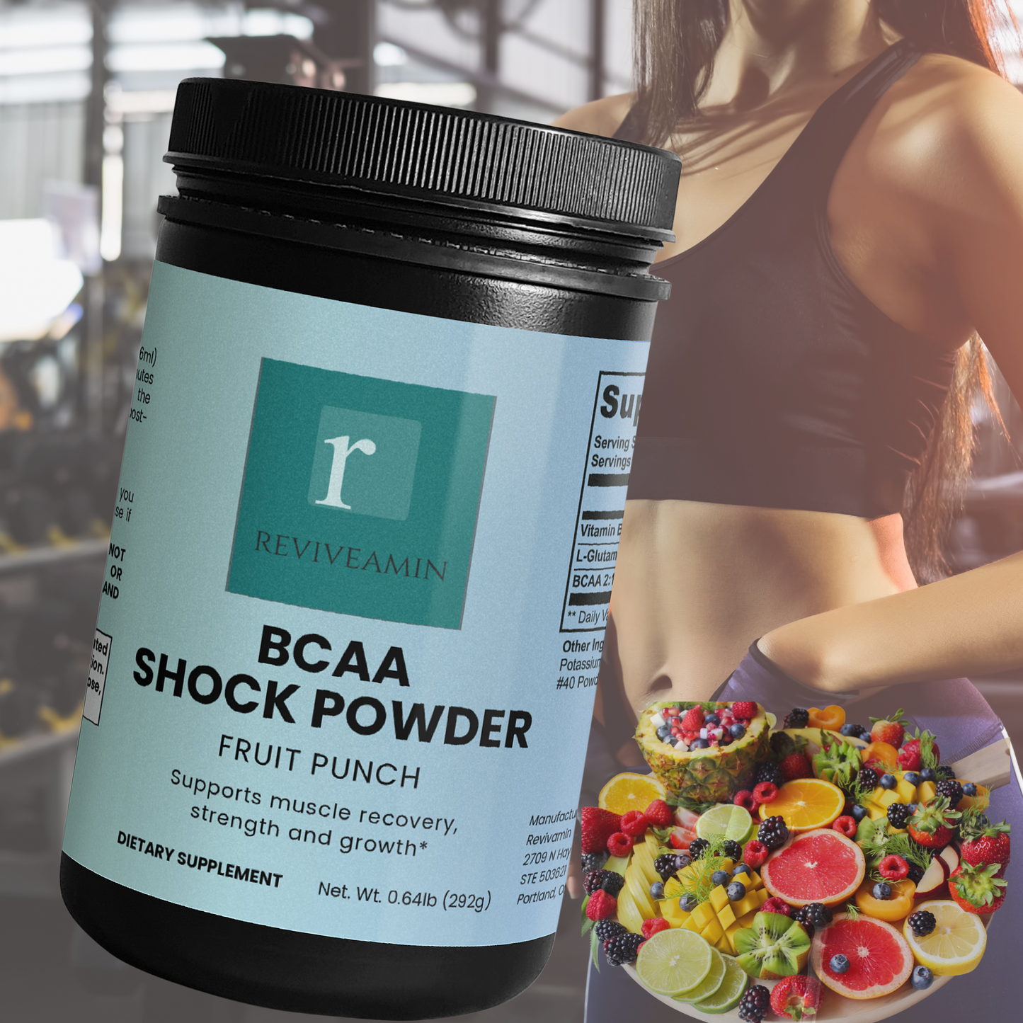 BCAA Shock Post Workout Powder – 5000mg Branched Chain Amino Acids + Glutamine – Muscle Recovery & Lean Muscle Growth Supplement