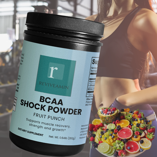 BCAA Shock Post Workout Powder – 5000mg Branched Chain Amino Acids + Glutamine – Muscle Recovery & Lean Muscle Growth Supplement