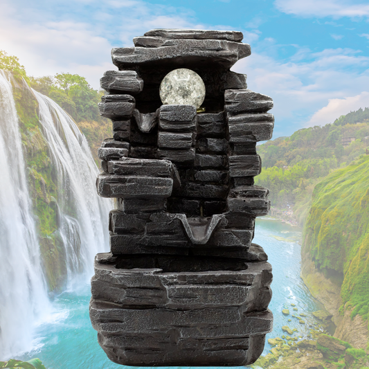 Tabletop Water Feature – Crystal Serenity | Indoor LED Relaxation Fountain for Home & Office